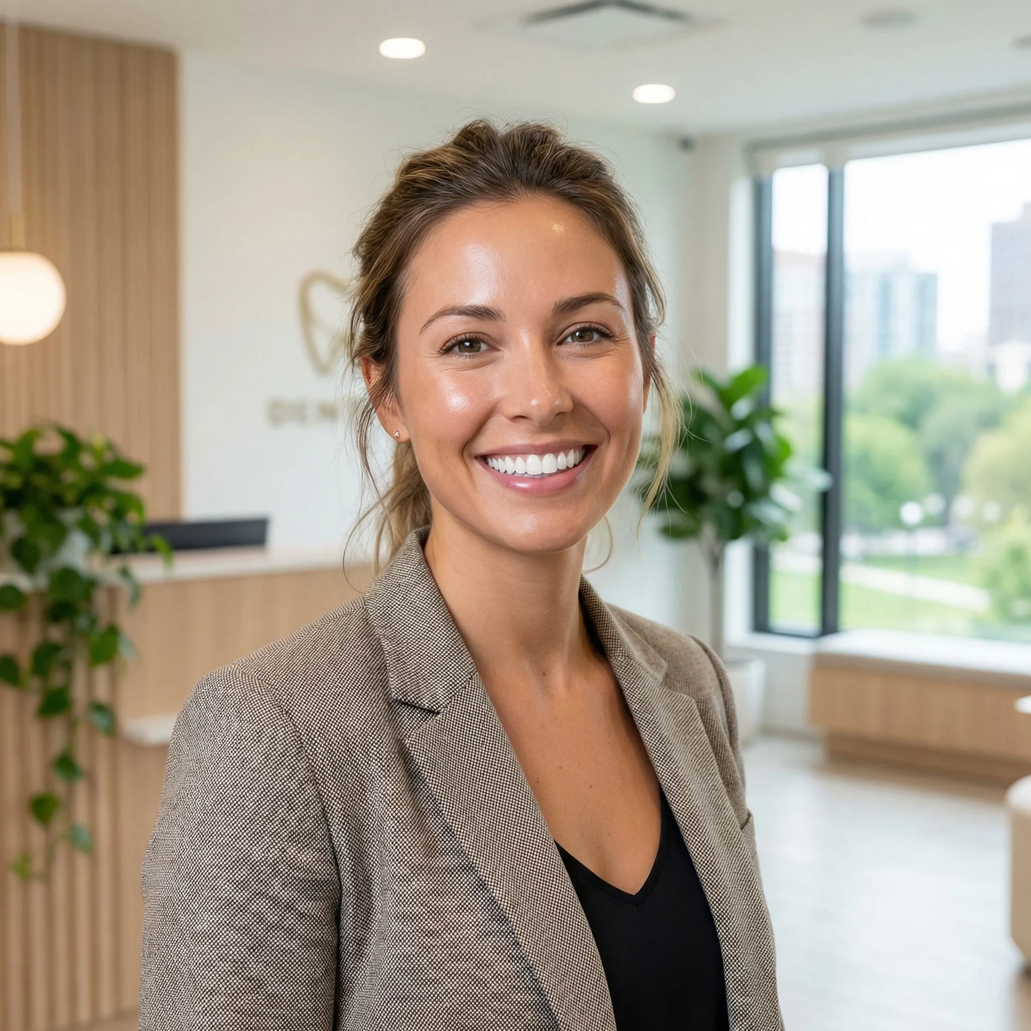 Confident bright smile after professional teeth whitening in Dalton GA